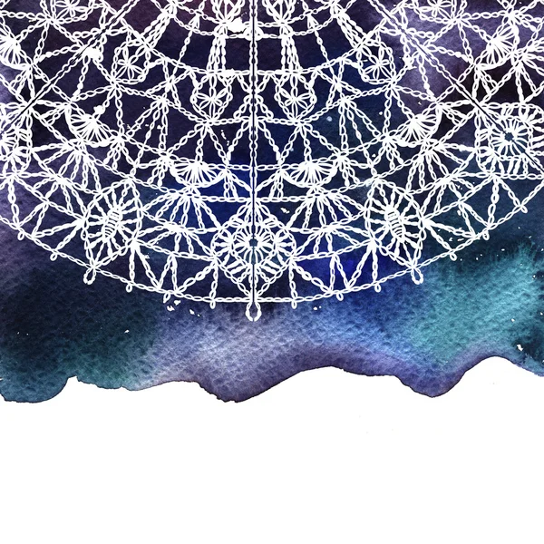 Watercolor lace template — Stock Photo, Image