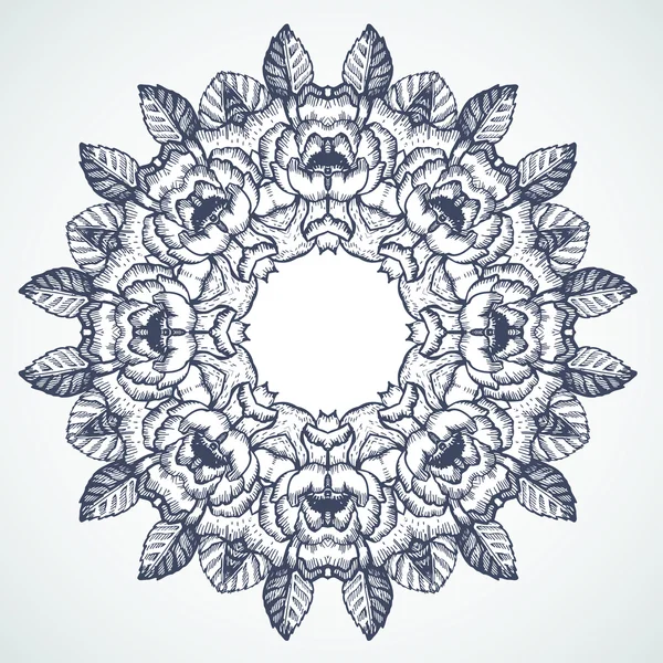 Floral διακόσμηση κυκλική. — Διανυσματικό Αρχείο