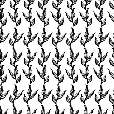 Yaprakları ile basit desen