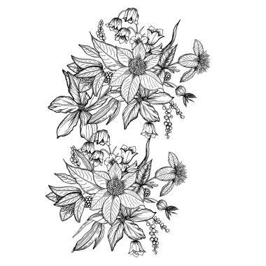 Şekillendirilmiş çiçeklerle grafiksel çerçeve