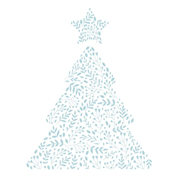 Feuilles Botaniques Arbre Noël — Image vectorielle