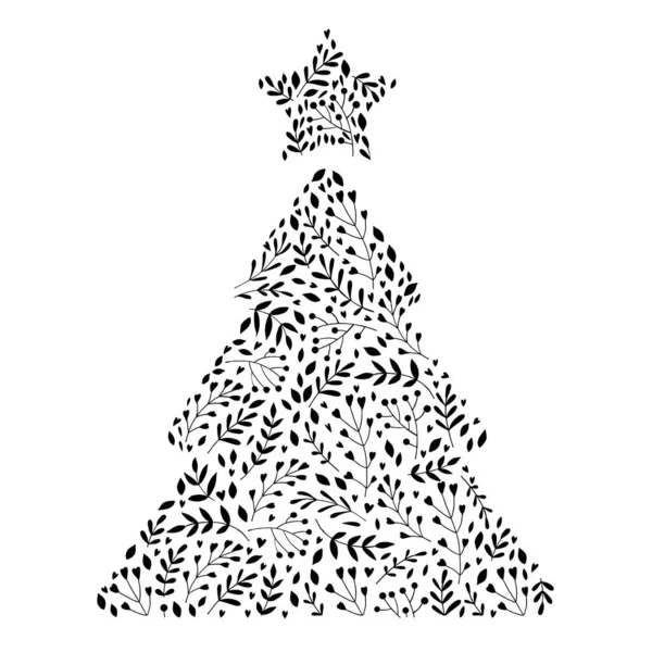 Illustratie Met Patroon Kerstboom — Stockvector