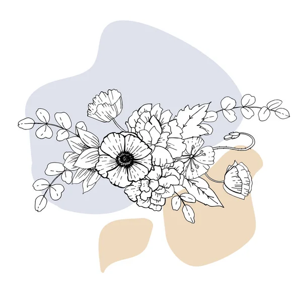 Grafický Květinový Vektor Ilustrace — Stockový vektor