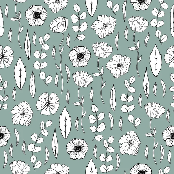 Graphic Floral Vector Pattern — Stock Vector