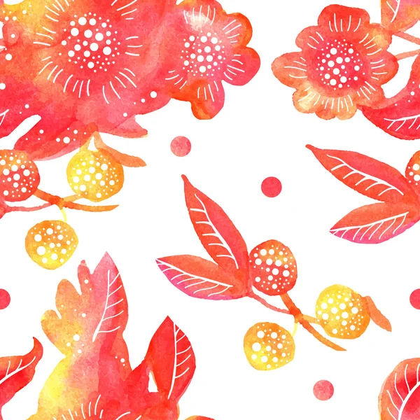 Modèle avec des fleurs abstraites aquarelle — Image vectorielle