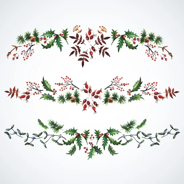 Julpynt från växter — Stock vektor