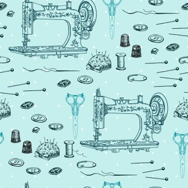 İğne işi nesnelerle dekoratif desen