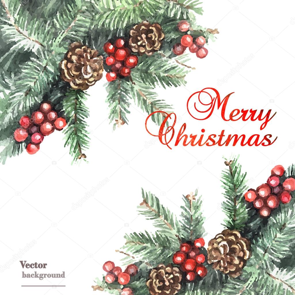 Decorative Christmas watercolor background