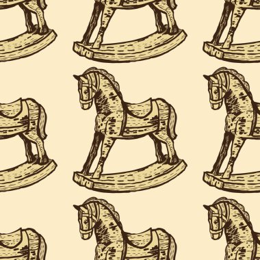 Vintage pattern with  horses clipart