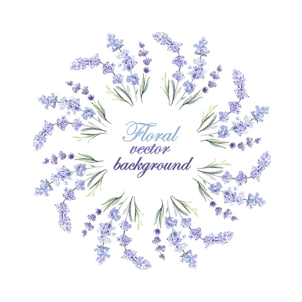 Watercolor lavender frame — Stock Vector