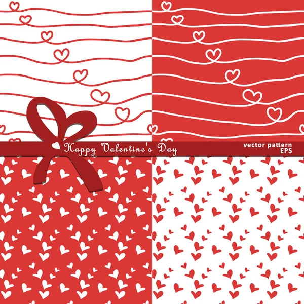 Hand drawing patterns with hearts — Stock Vector