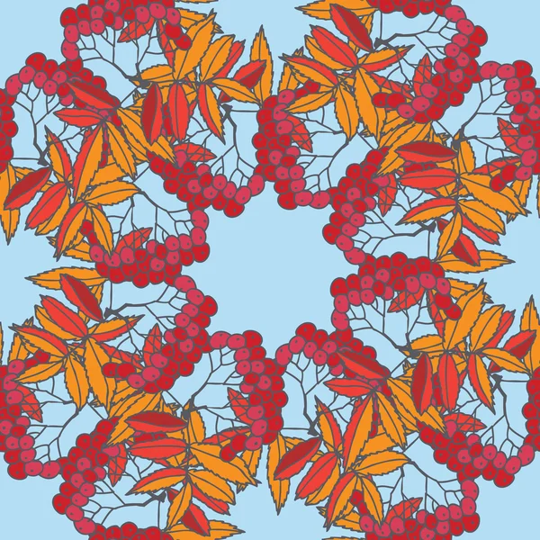 Muster mit Ästen der Eberesche — Stockvektor