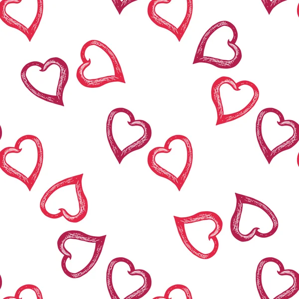 Doodle seamless of hearts — Stock Vector