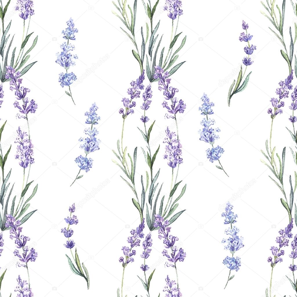 Watercolor lavender seamless