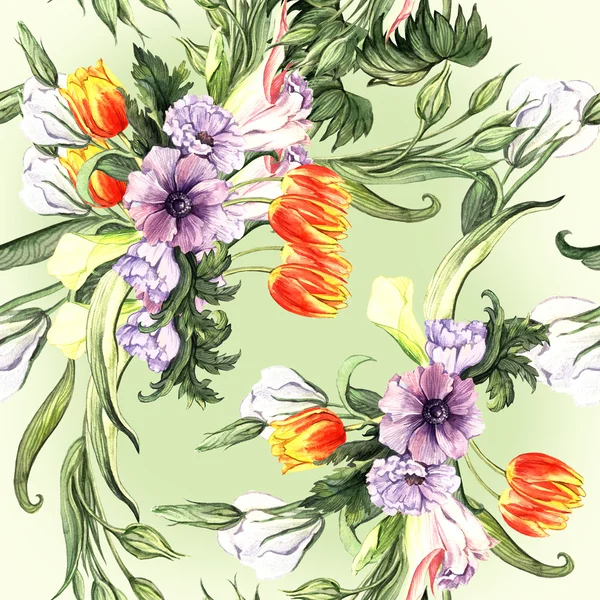 Spring floral tulips pattern — Stock Photo, Image