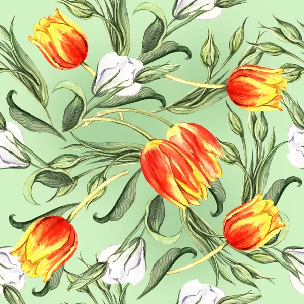 Våren blommig tulpaner mönster — Stockfoto