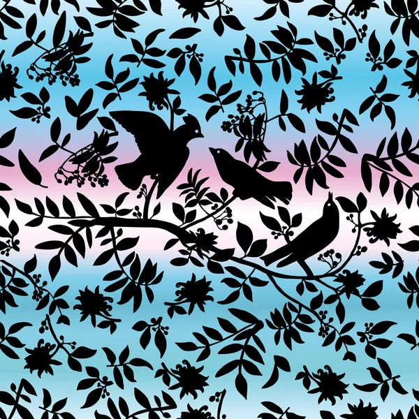 Modèle vintage avec des oiseaux — Image vectorielle