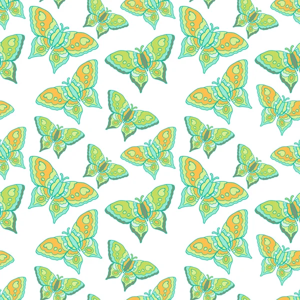 Summer pattern with butterflies — Stock Vector