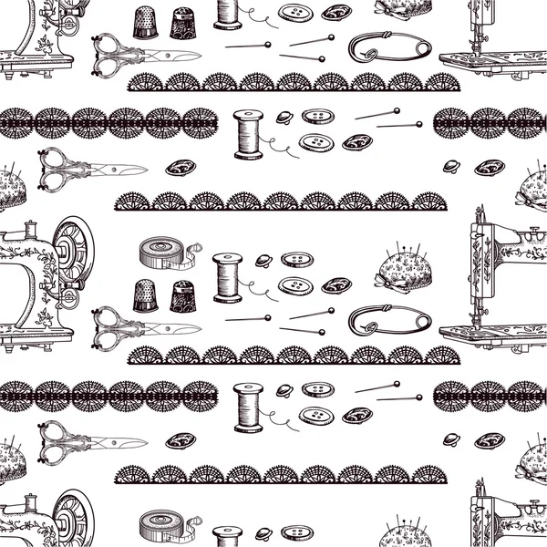 Acessórios de costura vintage — Vetor de Stock