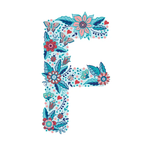 花字母 F — 图库矢量图片