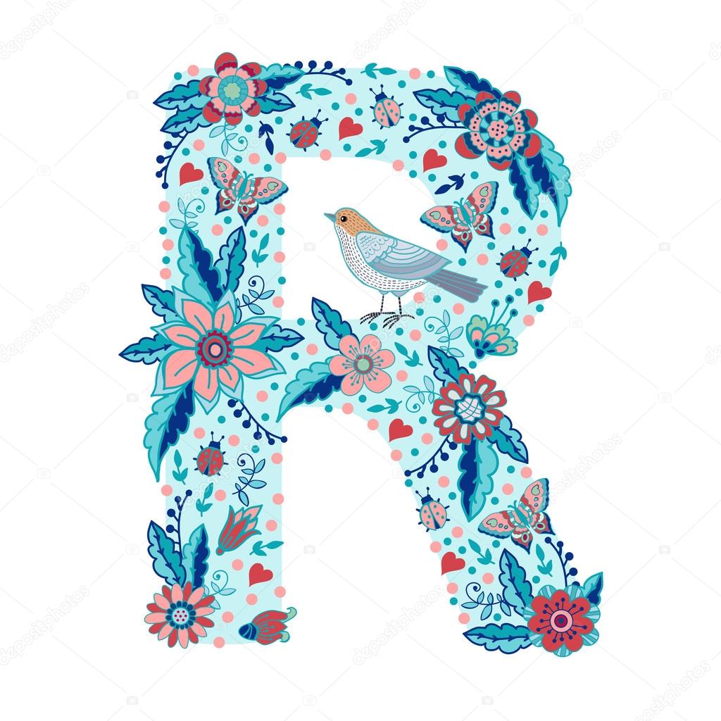 Floral alphabet letter R Stock Vector Image by ©Ann_art #72249401 Floral alphabet letter R Stock Vector Image by ©Ann_art #72249401