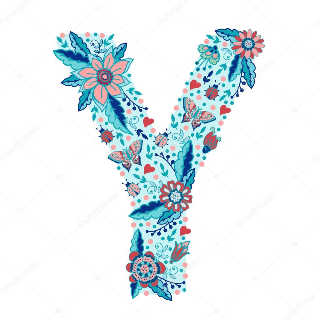 Flowers Alphabet Letter Y Stock Vector Image By C Ann Art 73553001