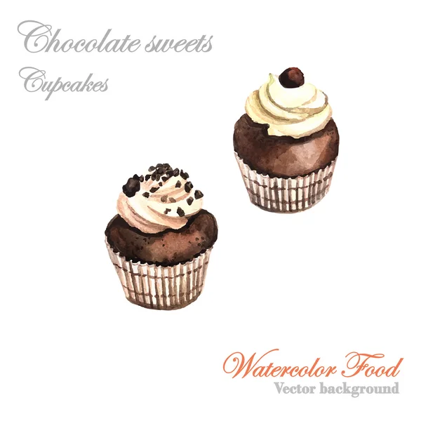 Acuarela ilustración de dulces de chocolate — Archivo Imágenes Vectoriales
