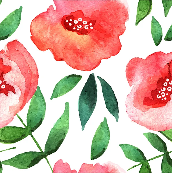 Patroon met abstracte aquarel bloemen — Stockvector