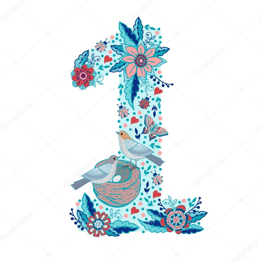 Download Flower number 1 — Stock Vector © Ann_art #75680595