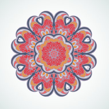 Round patterned red mandala.