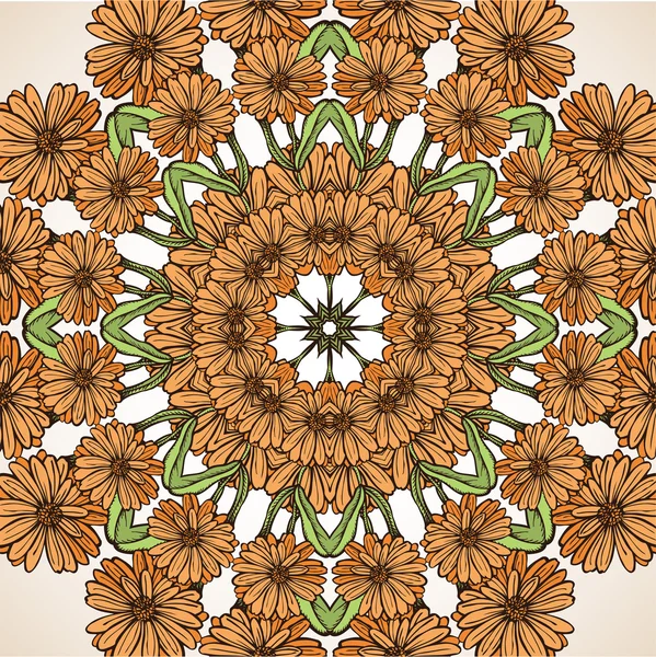 Pattern with flowers of calendula. — Stock Vector