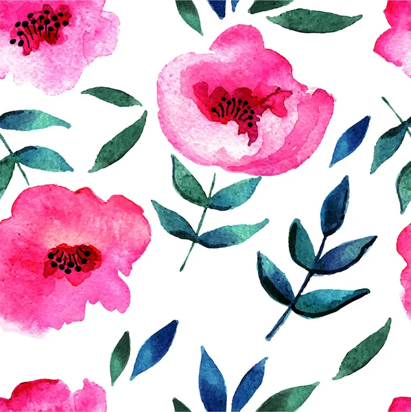 Seamless  abstract watercolor flower — 스톡 벡터