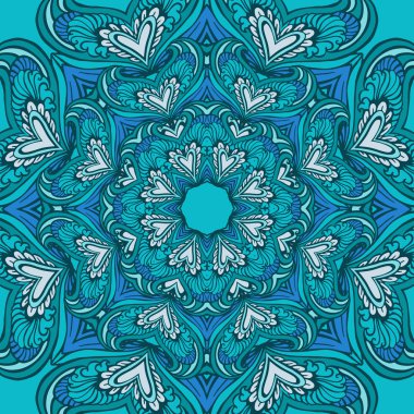 Dekoratif yuvarlak mavi mandala