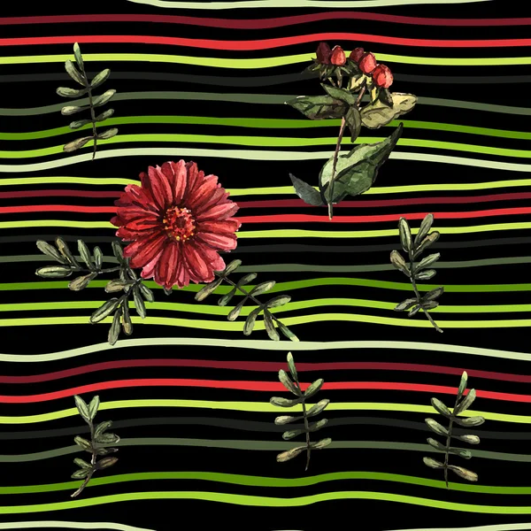 Streifenmuster mit Blumen — Stockvektor