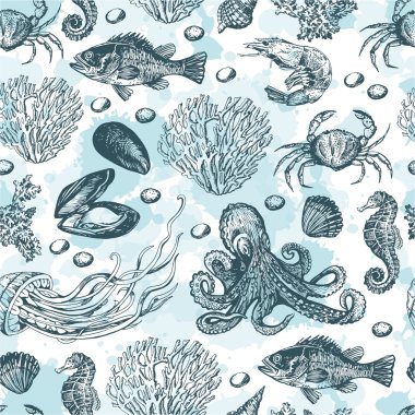 Deniz unsurları ile deniz desen