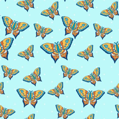 Kelebekler ile dekoratif desen