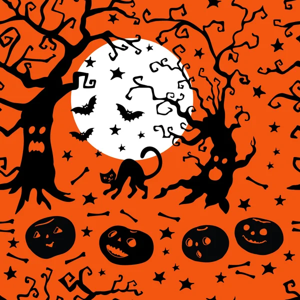 Nahtlose dekorative Halloween-Muster — Stockvektor