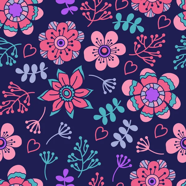 Patrón floral colorido — Vector de stock