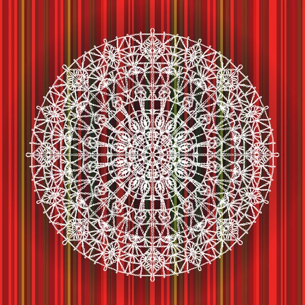 Circle knitted cloth  on red background — Stock Vector