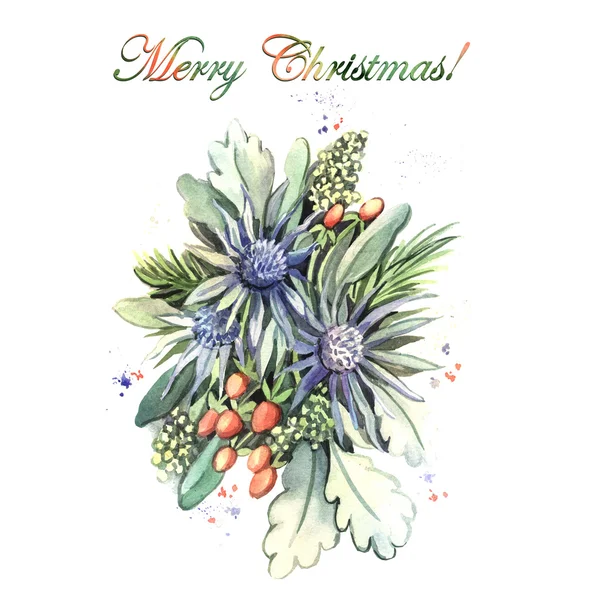 Weihnachtliche florale Komposition — Stockfoto