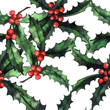 Holly dalları ile desen