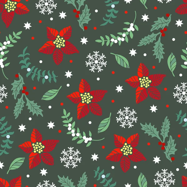 Cute Christmas decorative pattern. — Stock Vector