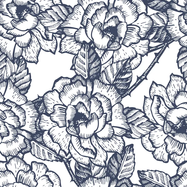 Motif vintage avec des roses — Image vectorielle