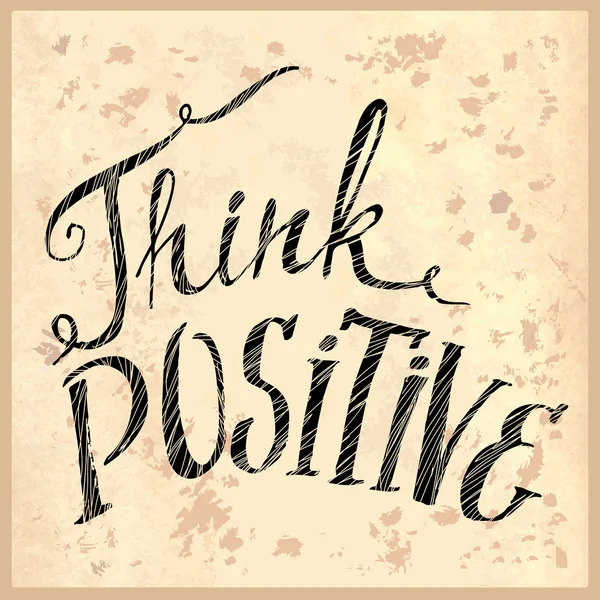Carte Vintage Think Positive — Image vectorielle