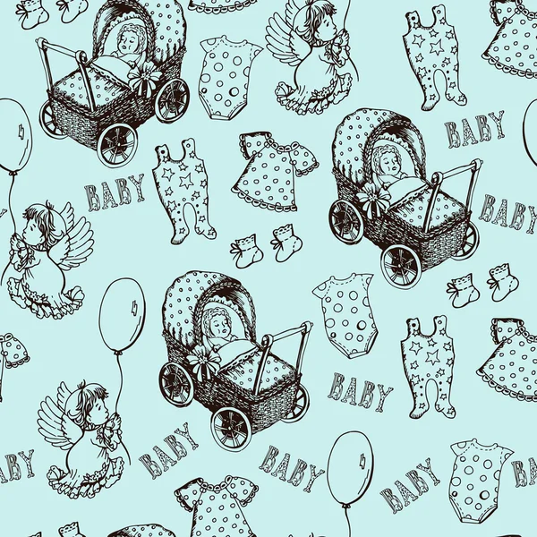 Vintage  Baby pattern — Stock Vector