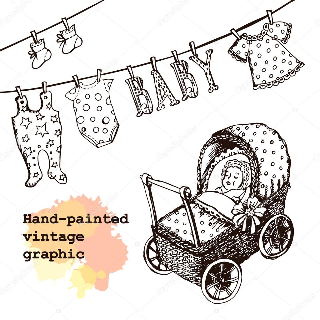 Vintage illustration Baby