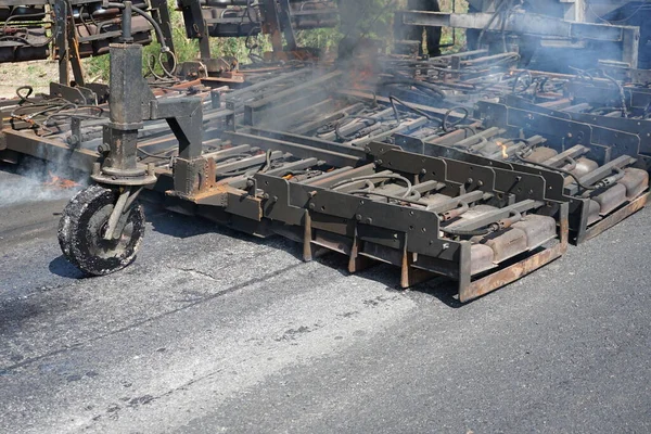 Trabajos Mantenimiento Carreteras Con Maquinaria Pesada Mediante Método Uso Del — Foto de Stock