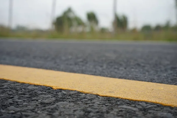 Yellow Traffic Line Used Divide Traffic Direction Ensure Road Safety — Stock Photo, Image