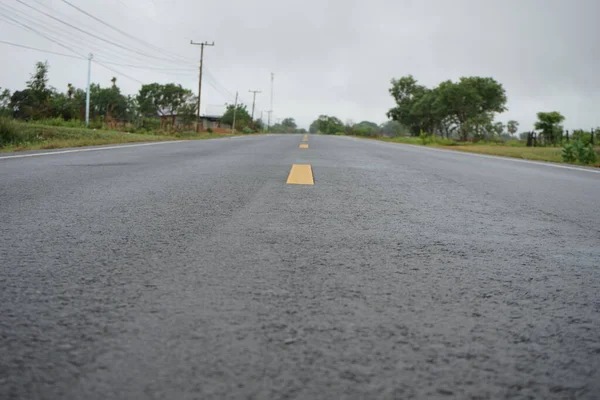 Pleut Attention Aux Routes Glissantes Conduisant — Photo