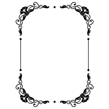 Dekoratif dikdörtgen çerçeve çiçek süsleme ile